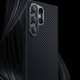Galaxy S25 Kılıf Karbon Fiber M-safe Şarj Özellikli Benks Hybrid ArmorPro 600D Kevlar Kapak
