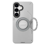 Galaxy S25 Kılıf M-safe Şarj Özellikli 360° Standlı Basit Mat Deri Desenli Youngkit Tech Leather Serisi Kapak