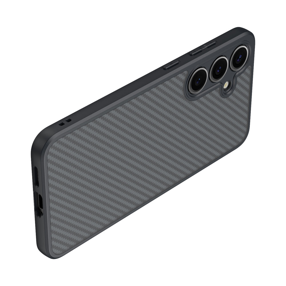 Galaxy S25 Kılıf M-safe Şarj Özellikli Karbon Fiber Tasarımlı Zore Elnino Kapak