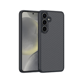 Galaxy S25 Kılıf M-safe Şarj Özellikli Karbon Fiber Tasarımlı Zore Elnino Kapak
