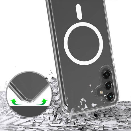 Galaxy S25 Kılıf M-safe Şarj Özellikli Şeffaf Sert PC Zore Embos Kapak