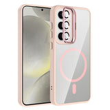 Galaxy S25 Kılıf Standlı ve Kamera Lens Hediyeli M-Safe Şarj Özellikli Zore Etro Kapak
