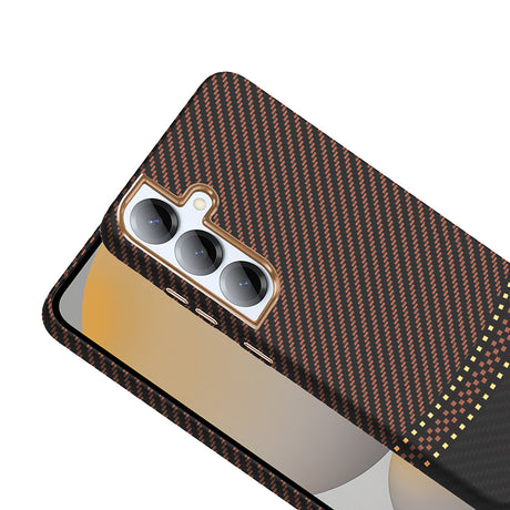 Galaxy S25 Plus Kılıf M-safe Şarj Özellikli Karbon Fiber Görünümlü Zore Gros Kapak