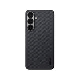 Galaxy S25 Plus Kılıf M-safe Şarj Özellikli 600D Aramid Fiber Pitaka Ultra-Slim Classic Serisi Black-Grey Twill Kapak