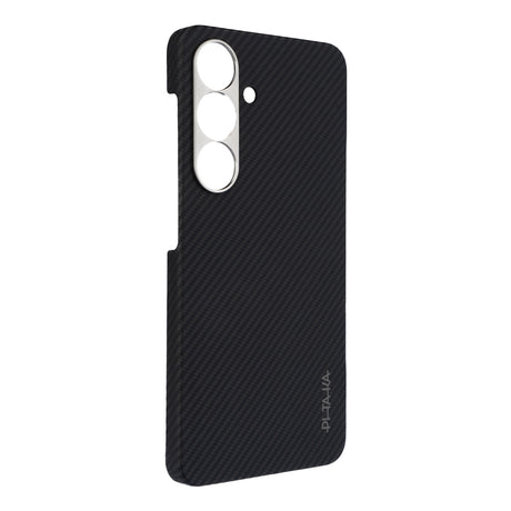 Galaxy S25 Plus Kılıf M-safe Şarj Özellikli 600D Aramid Fiber Pitaka Ultra-Slim Classic Serisi Black-Grey Twill Kapak