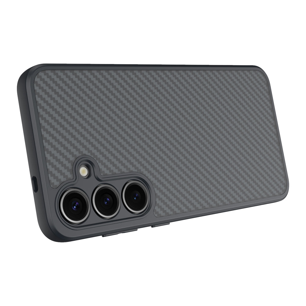 Galaxy S25 Plus Kılıf M-safe Şarj Özellikli Karbon Fiber Tasarımlı Zore Elnino Kapak