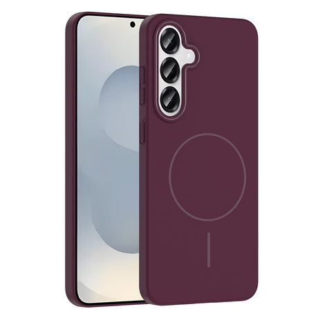 Galaxy S25 Plus Kılıf M-safe Şarj Özellikli Zore Ruby Sert Kapak