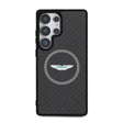Galaxy S25 Ultra Kılıf Aston Martin Orjinal Lisanslı M-safe Şarj Özellikli Radyal Halka ve Karbon Fiber Tasarımlı Kapak