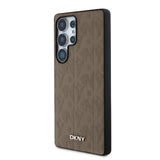 Galaxy S25 Ultra Kılıf DKNY Orjinal Lisanslı Magnetik PU Deri Grid Pattern Kapak