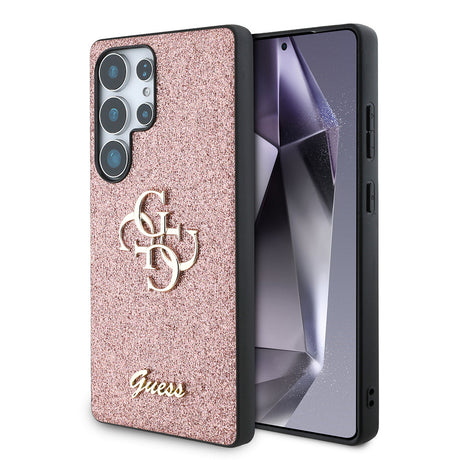 Galaxy S25 Ultra Kılıf Guess Orjinal Lisanslı 4G Büyük Metal Logolu Glitter Kapak