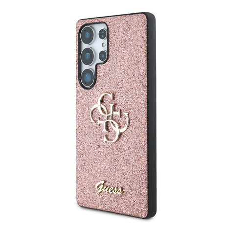 Galaxy S25 Ultra Kılıf Guess Orjinal Lisanslı 4G Büyük Metal Logolu Glitter Kapak
