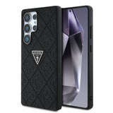 Galaxy S25 Ultra Kılıf Guess Orjinal Lisanslı 4G Desenli Sıcak Damgalı Üçgen Logolu Kapak