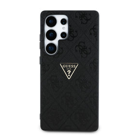Galaxy S25 Ultra Kılıf Guess Orjinal Lisanslı 4G Desenli Sıcak Damgalı Üçgen Logolu Kapak