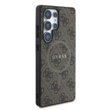 Galaxy S25 Ultra Kılıf Guess Orjinal Lisanslı M-safe Şarj Özellikli PU Halkalı 4G Desenli Yazı Logolu Kapak