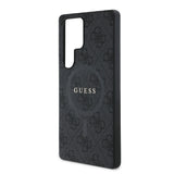 Galaxy S25 Ultra Kılıf Guess Orjinal Lisanslı M-safe Şarj Özellikli PU Halkalı 4G Desenli Yazı Logolu Kapak