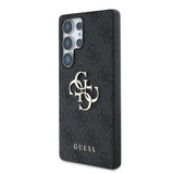 Galaxy S25 Ultra Kılıf Guess Orjinal Lisanslı PU Deri 4G Desenli Metal Büyük 4G ve Yazı Logolu Kapak
