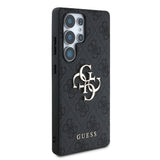 Galaxy S25 Ultra Kılıf Guess Orjinal Lisanslı PU Deri 4G Desenli Metal Büyük 4G ve Yazı Logolu Kapak