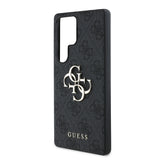 Galaxy S25 Ultra Kılıf Guess Orjinal Lisanslı PU Deri 4G Desenli Metal Büyük 4G ve Yazı Logolu Kapak