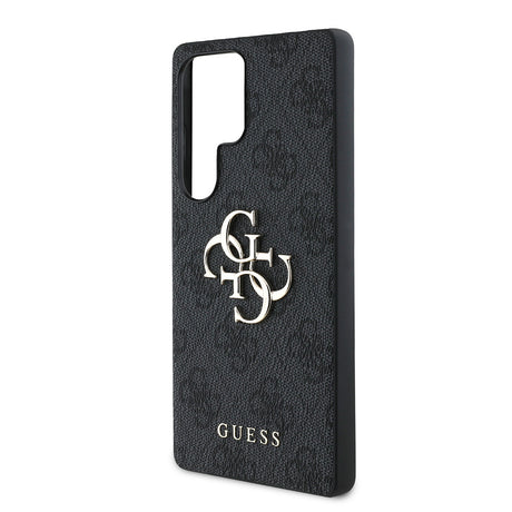 Galaxy S25 Ultra Kılıf Guess Orjinal Lisanslı PU Deri 4G Desenli Metal Büyük 4G ve Yazı Logolu Kapak
