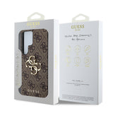 Galaxy S25 Ultra Kılıf Guess Orjinal Lisanslı PU Deri 4G Desenli Metal Büyük 4G ve Yazı Logolu Kapak