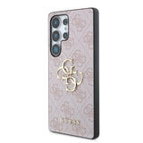 Galaxy S25 Ultra Kılıf Guess Orjinal Lisanslı PU Deri 4G Desenli Metal Büyük 4G ve Yazı Logolu Kapak