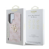 Galaxy S25 Ultra Kılıf Guess Orjinal Lisanslı PU Deri 4G Desenli Metal Büyük 4G ve Yazı Logolu Kapak