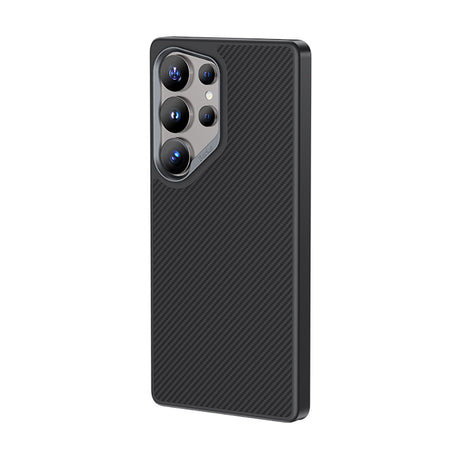 Galaxy S25 Ultra Kılıf Karbon Fiber M-safe Şarj Özellikli Benks Hybrid ArmorPro 600D Kevlar Kapak