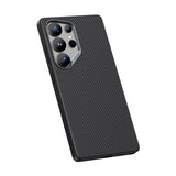 Galaxy S25 Ultra Kılıf Karbon Fiber M-safe Şarj Özellikli Benks Hybrid ArmorPro 600D Kevlar Kapak