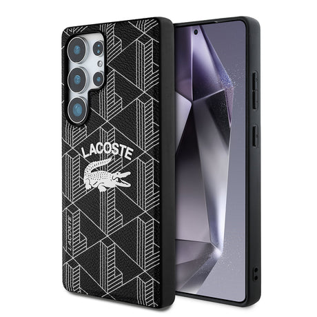 Galaxy S25 Ultra Kılıf Lacoste Orjinal Lisanslı M-safe Şarj Özellikli Mono Vintage Logo Kapak