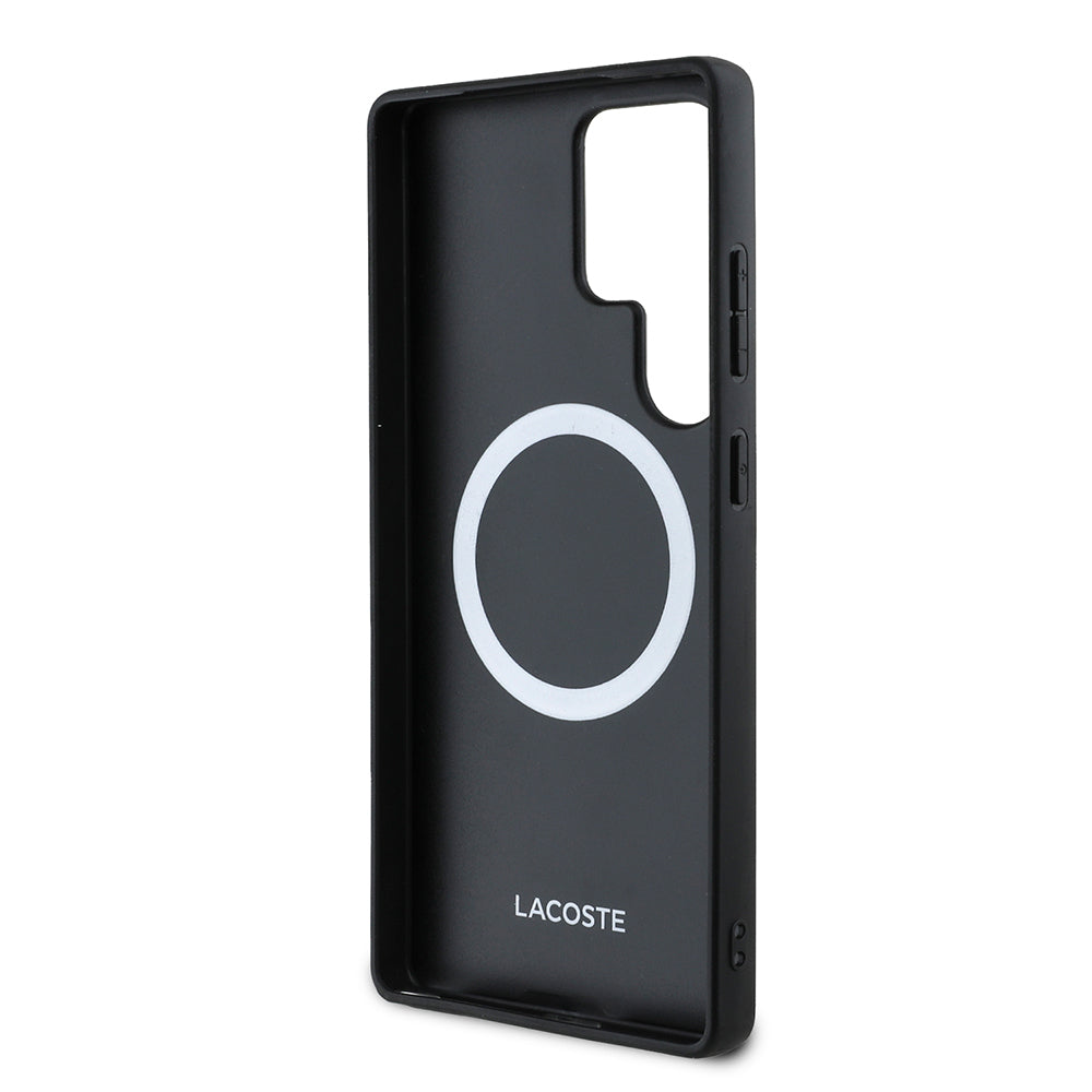Galaxy S25 Ultra Kılıf Lacoste Orjinal Lisanslı M-safe Şarj Özellikli Mono Vintage Logo Kapak