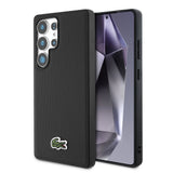Galaxy S25 Ultra Kılıf Lacoste Orjinal Lisanslı PU Pike Desenli Arka Yüzey İkonik Timsah Dokuma Logolu Kapak