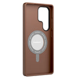 Galaxy S25 Ultra Kılıf M-safe Şarj Özellikli 360° Standlı Basit Mat Deri Desenli Youngkit Tech Leather Serisi Kapak