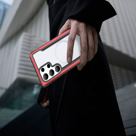 Galaxy S25 Ultra Kılıf M-safe Şarj Özellikli Airbagli Raptic Shield Serisi Şeffaf Arka Yüzey Kapak