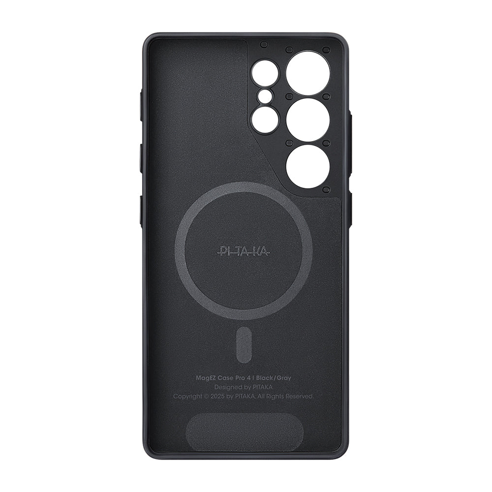 Galaxy S25 Ultra Kılıf M-safe Şarj Özellikli Aramid Fiber 3 Fonksiyon Butonlu Pitaka PinButton Serisi Kapak