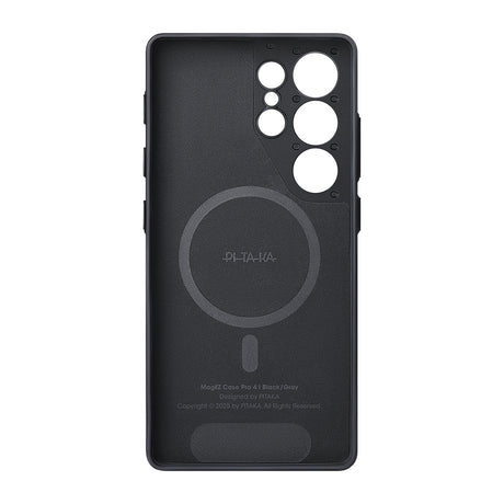 Galaxy S25 Ultra Kılıf M-safe Şarj Özellikli Aramid Fiber 3 Fonksiyon Butonlu Pitaka PinButton Serisi Kapak