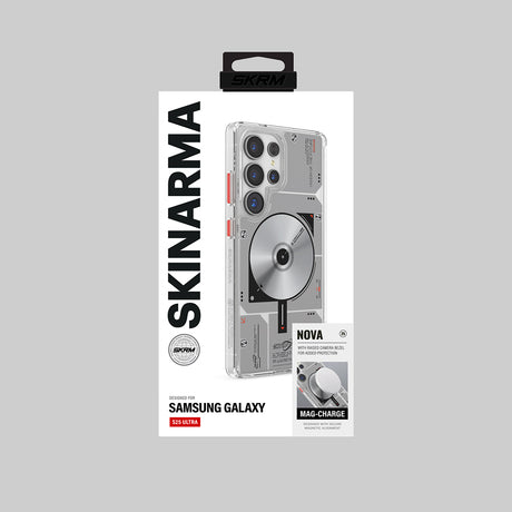 Galaxy S25 Ultra Kılıf M-safe Şarj Özellikli Disk Desenli Airbag Tasarımlı Skinarma Nova Kapak