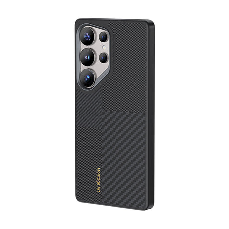 Galaxy S25 Ultra Kılıf M-safe Şarj Özellikli Karbon Fiber Benks Montage Hybrid ArmorPro Kevlar Kapak
