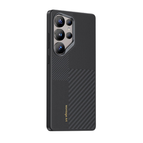 Galaxy S25 Ultra Kılıf M-safe Şarj Özellikli Karbon Fiber Benks Montage Hybrid ArmorPro Kevlar Kapak