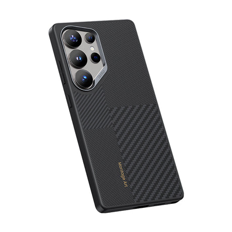 Galaxy S25 Ultra Kılıf M-safe Şarj Özellikli Karbon Fiber Benks Montage Hybrid ArmorPro Kevlar Kapak