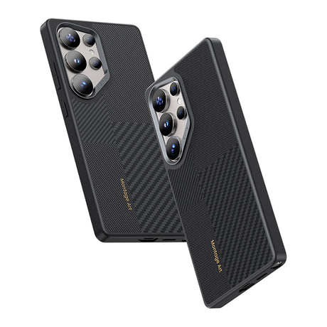Galaxy S25 Ultra Kılıf M-safe Şarj Özellikli Karbon Fiber Benks Montage Hybrid ArmorPro Kevlar Kapak