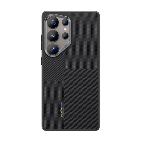 Galaxy S25 Ultra Kılıf M-safe Şarj Özellikli Karbon Fiber Benks Montage Hybrid ArmorPro Kevlar Kapak