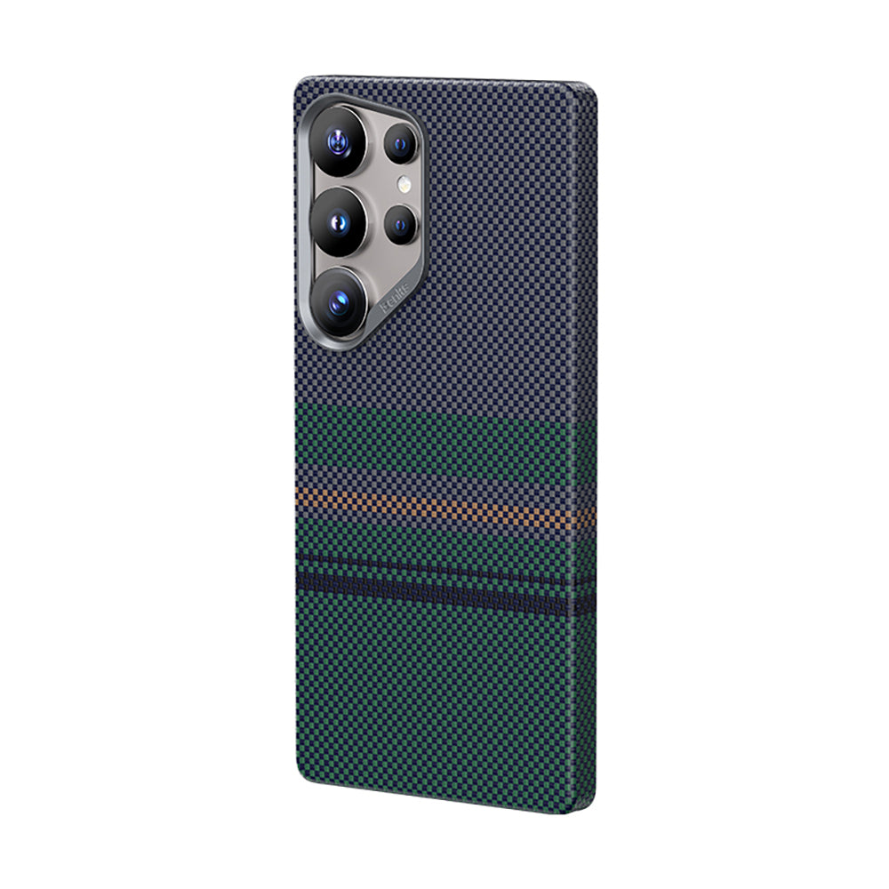 Galaxy S25 Ultra Kılıf M-safe Şarj Özellikli Karbon Fiber Tasarımlı Benks Aurora ArmorAir Kevlar Kapak