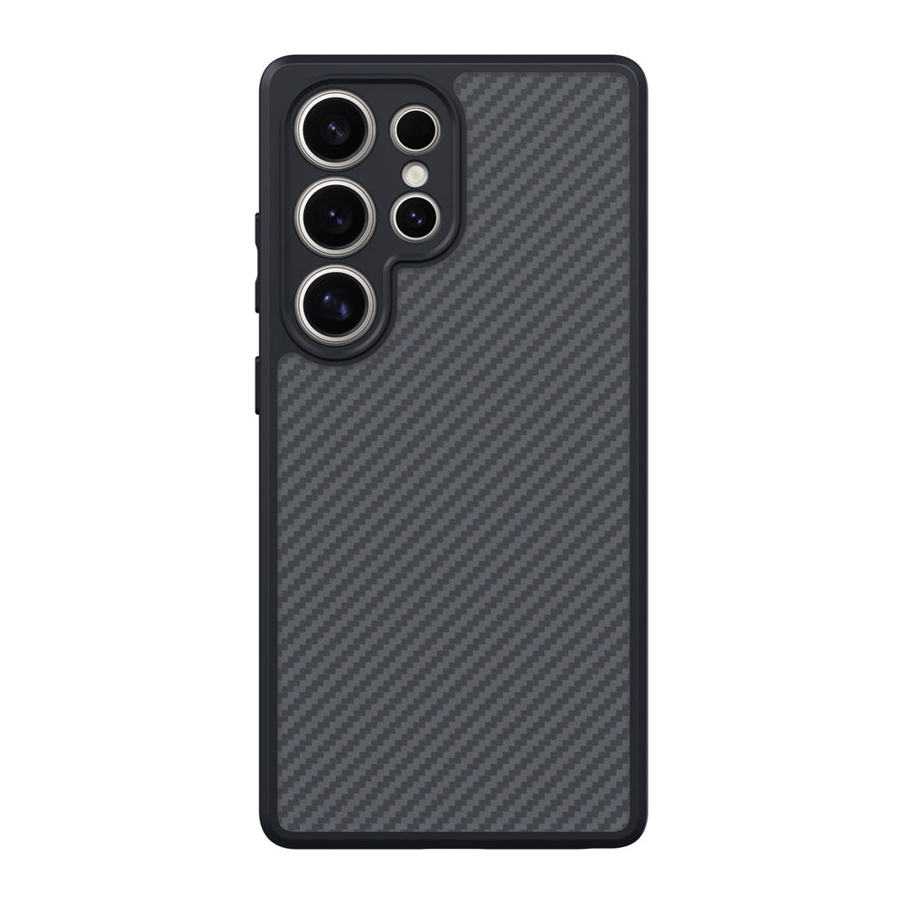 Galaxy S25 Ultra Kılıf M-safe Şarj Özellikli Karbon Fiber Tasarımlı Zore Elnino Kapak