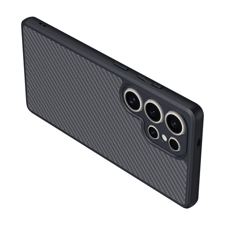 Galaxy S25 Ultra Kılıf M-safe Şarj Özellikli Karbon Fiber Tasarımlı Zore Elnino Kapak