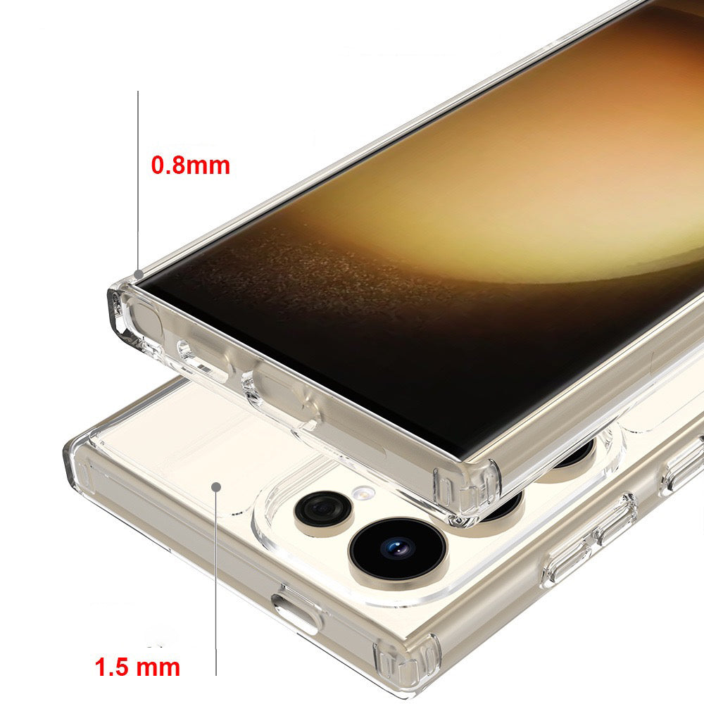 Galaxy S25 Ultra Kılıf M-safe Şarj Özellikli Şeffaf Sert PC Zore Embos Kapak