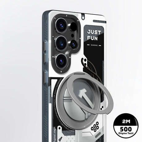 Galaxy S25 Ultra Kılıf M-safe Şarj Özellikli Youngkit 360° Standlı Starship Serisi Kapak