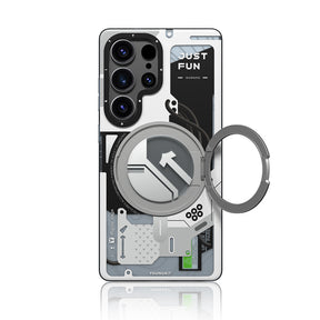 Galaxy S25 Ultra Kılıf M-safe Şarj Özellikli Youngkit 360° Standlı Starship Serisi Kapak