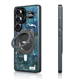 Galaxy S25 Ultra Kılıf M-safe Şarj Özellikli Youngkit 360° Standlı Technology Serisi Kapak