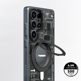 Galaxy S25 Ultra Kılıf M-safe Şarj Özellikli Youngkit 360° Standlı Technology Serisi Kapak