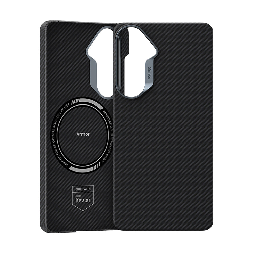 Galaxy S26 Kılıf Benks M-safe Şarj Özellikli Magnetik ArmorAir 600D Kevlar Karbon Fiber Kapak
